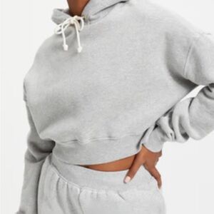 Good American gray cropped hoodie.
